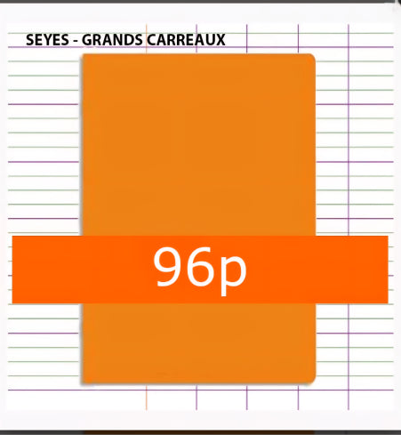 Cahier Polypro Orange CALLIGRAPHE A4 21x29,7 96p Grands Carreaux
