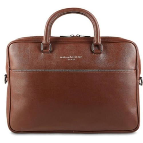 Porte document en cuir Dan marron