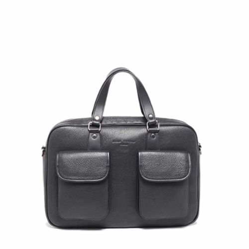 Porte document en cuir Charlie noir