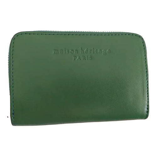 Porte cartes en cuir Vert Dame