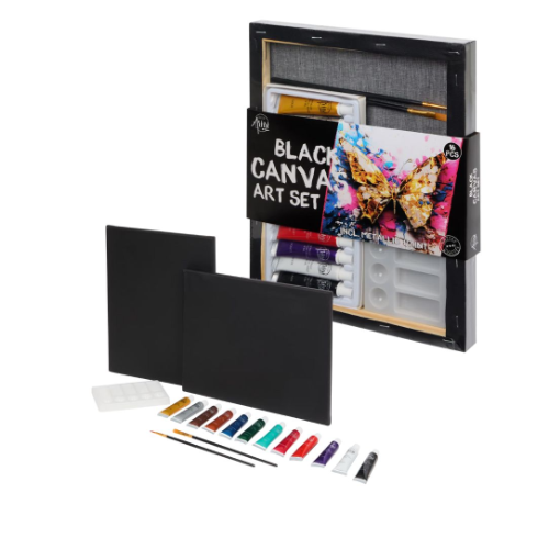 Coffret de peinture pour artiste créatif avec toile noire