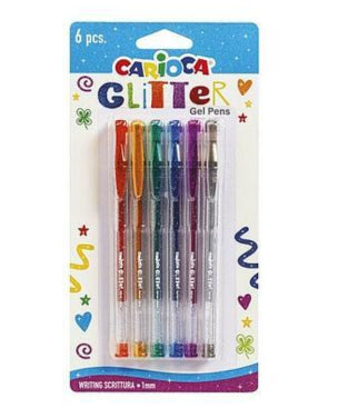 Stylos à gel paillettes Glitter 6 encres Carioca