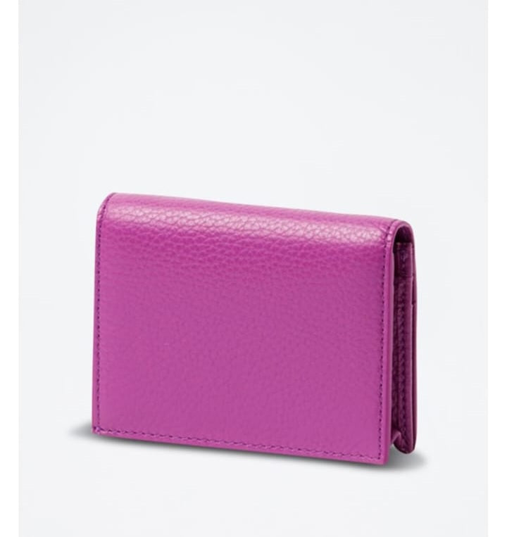 Porte-cartes en cuir Fuschia