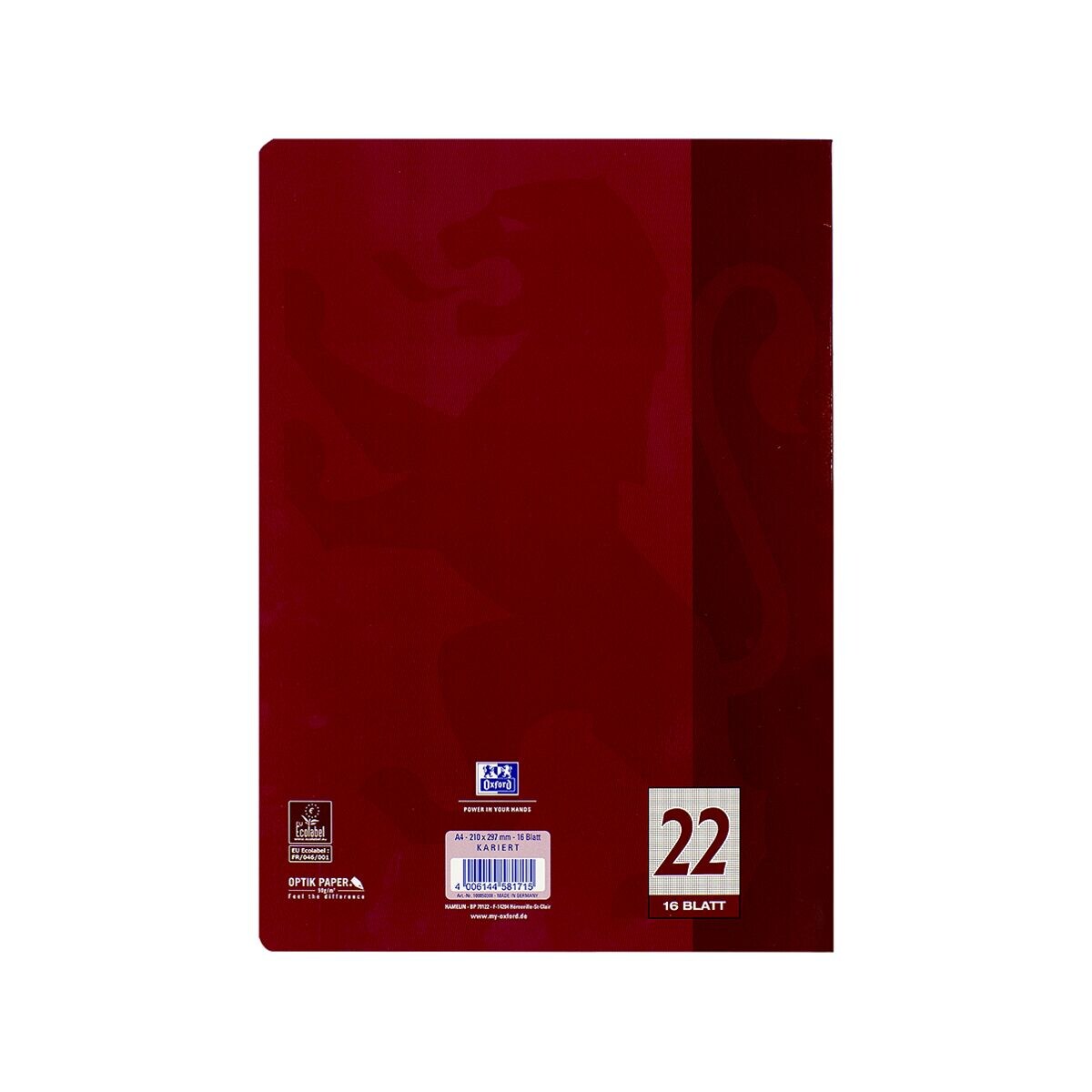 Cahier A4 à carreaux Rouge Bordeaux