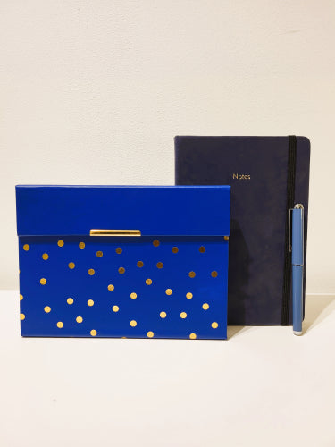 NoteBook A5 Bleu AVC boule doré