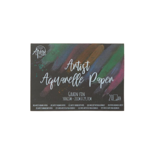 Bloc Aquarelle Noir, 20 feuilles A4 300gr