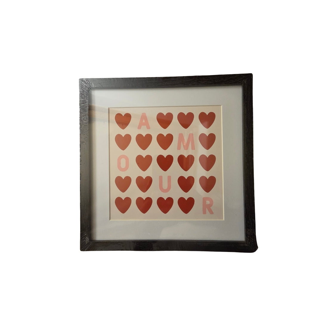 Cadre photo Brun love 20 x 20 cm