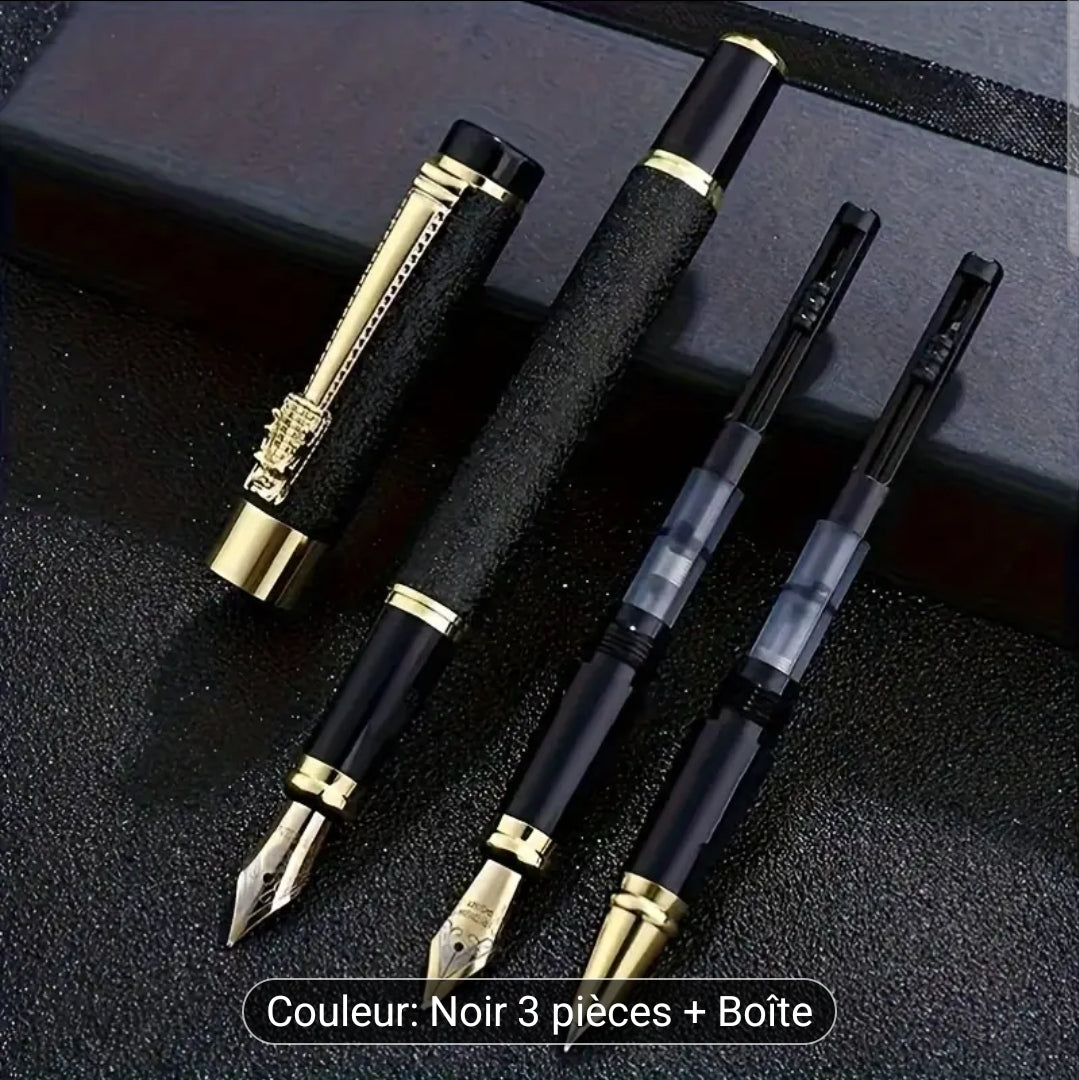 3 stylo ergonomique avec un capuchon amovible et plume moyenne