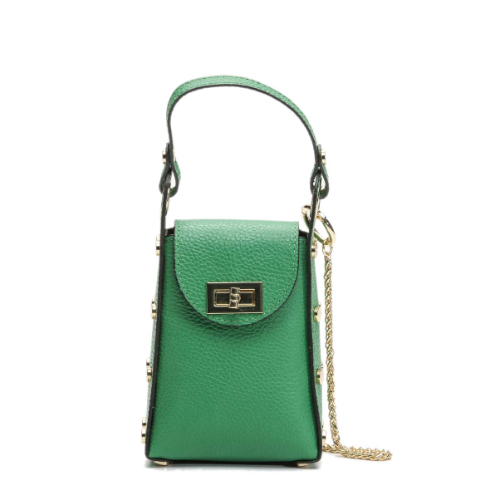 Pochette en cuir Vera vert