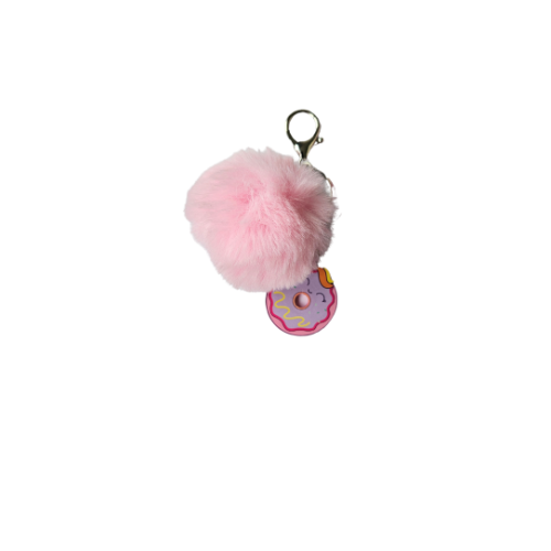 Porte-clés avec pompon rose