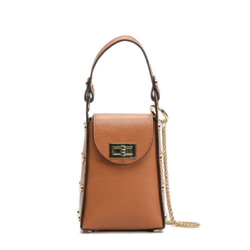 Sac à bandoulière en cuir Vera camel