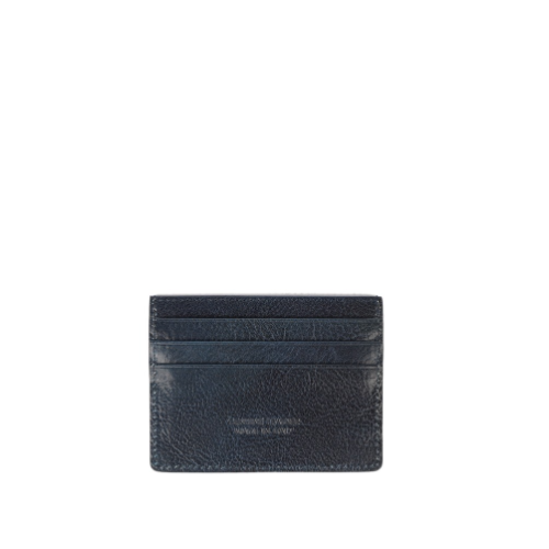 Porte carte en cuir Navy Robin