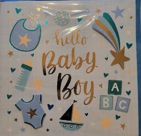 Carte de vœux Hello baby boy