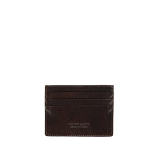 Porte carte en cuir Marron foncé Robin