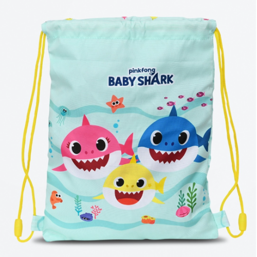 Sac de gym Baby Shark Bleu ciel et rose