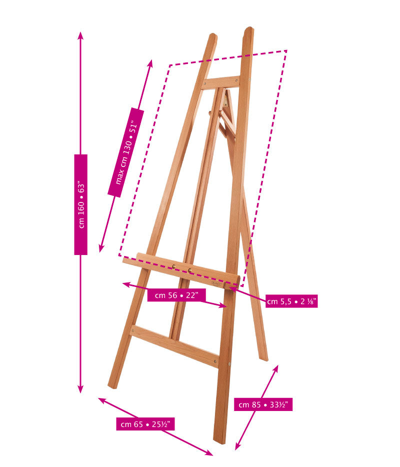 Mabef : Chevalet lyre - hêtre huilé hauteur max de châssis 130 cm