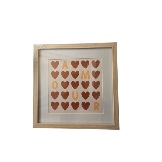 Cadre photo Brun love 20 x 20 cm